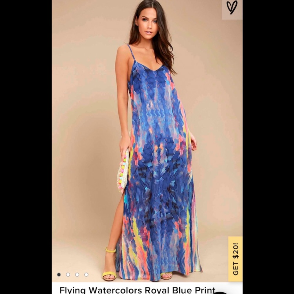 Watercolors maxi dress- LuLu’s size L